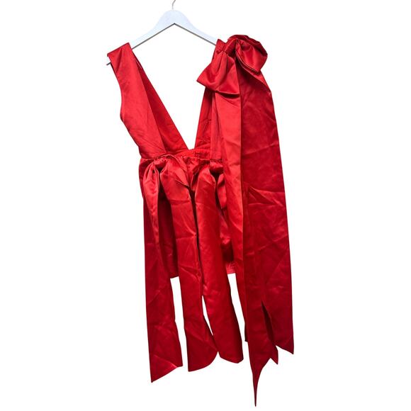 NEW Atoir REVOLVE Red Mini Dress Size 8 Camilla Photoshoot Bows Unique Birthday - Picture 3 of 11